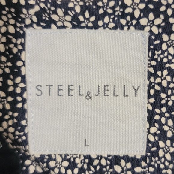 Steel & Jelly Dark Blue Button up, short sleeve Casual Shirt Large - Picture 3 of 4